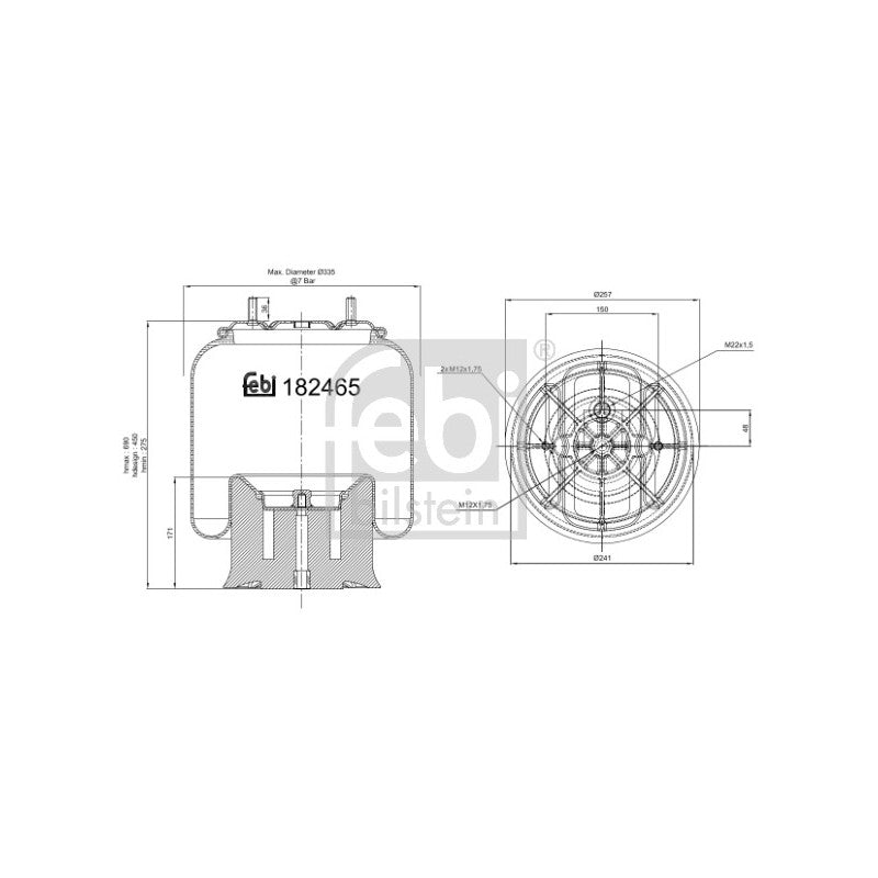 Burduf suspensie pneumatica FEBI BILSTEIN 182465