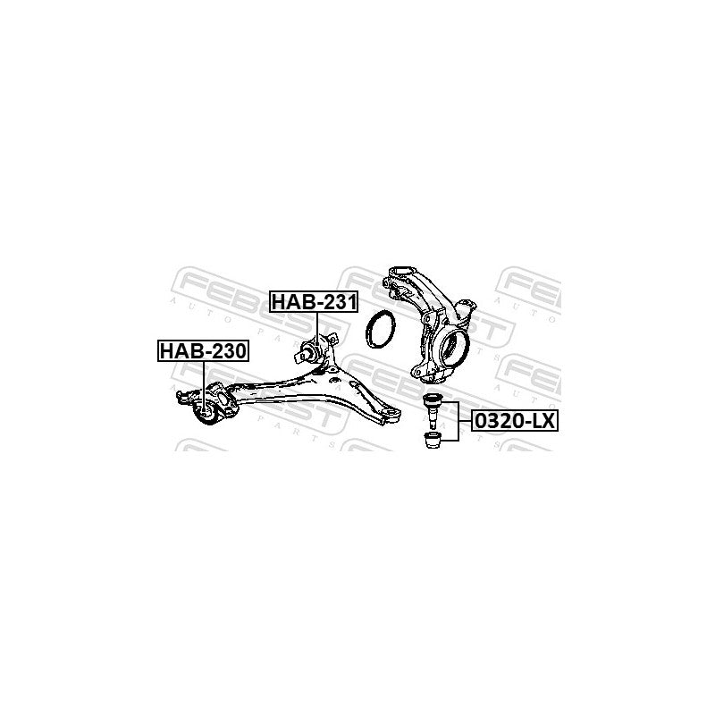 Bucsa brat suspensie FEBEST HAB-230