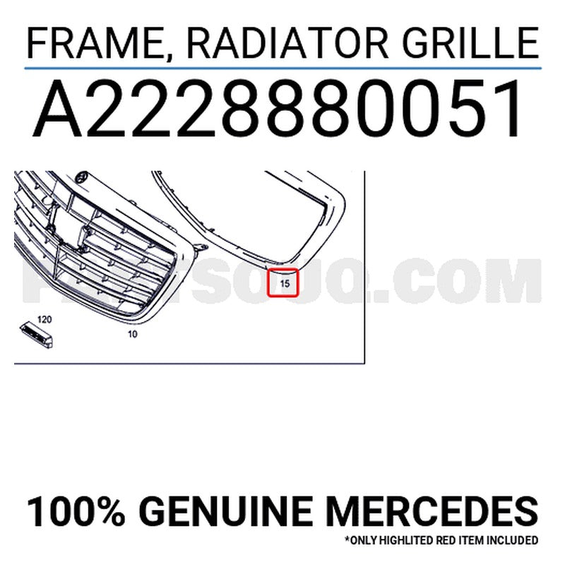 Frame, radiator grille MTR 13196057