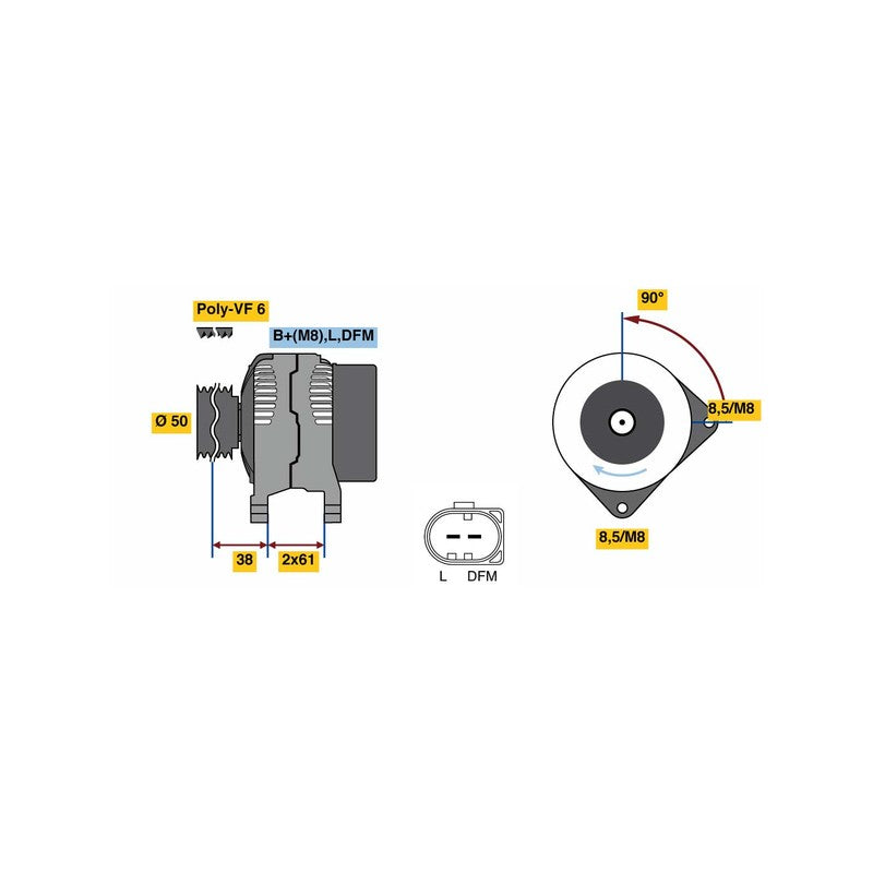 Alternator BOSCH 0 986 080 970