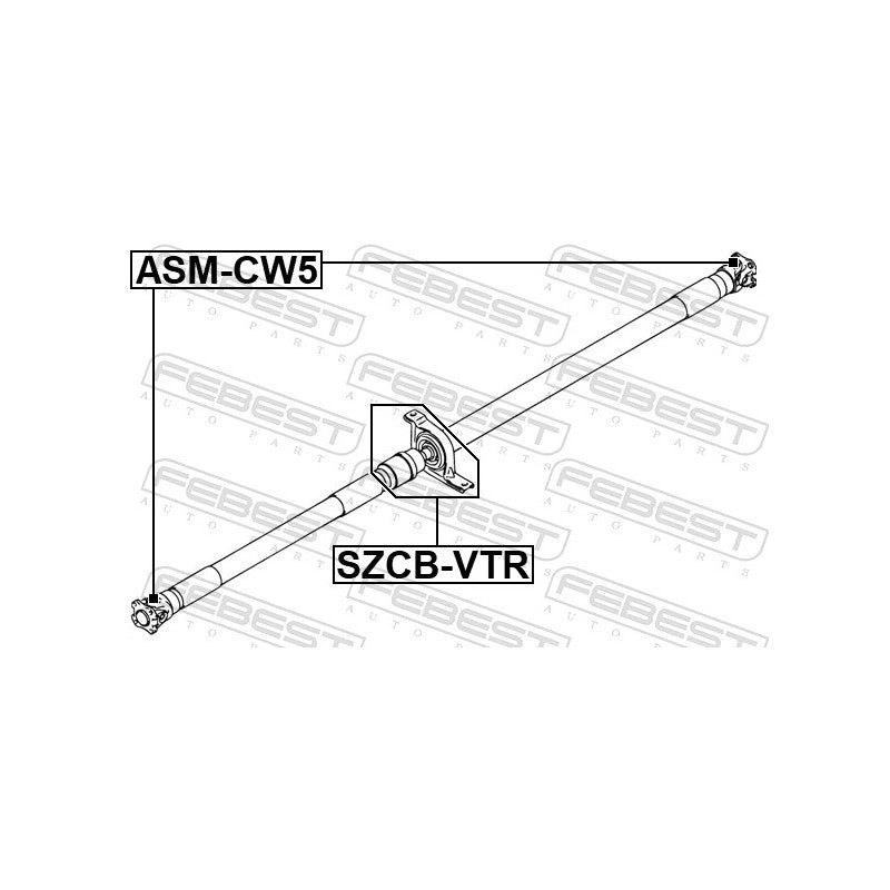 Rulment intermediar ax transmisie FEBEST SZCB-VTR