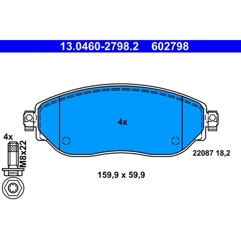 set placute frana,frana disc 13.0460-2798.2 ATE