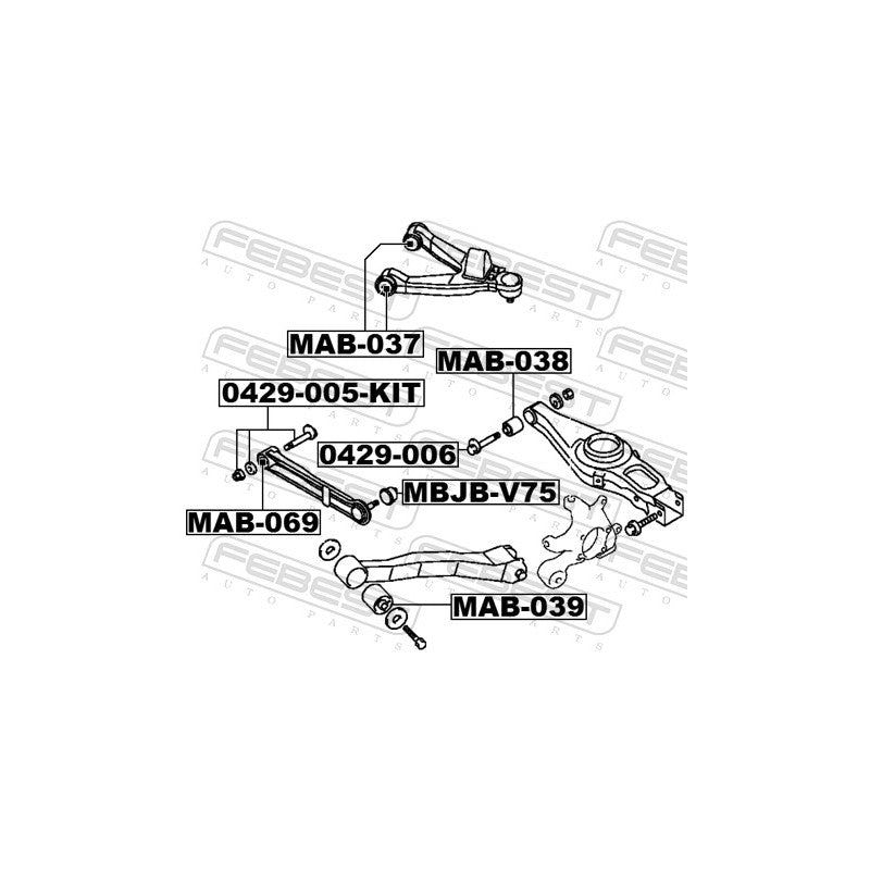Set suruburi corectie camber FEBEST 0429-005-KIT