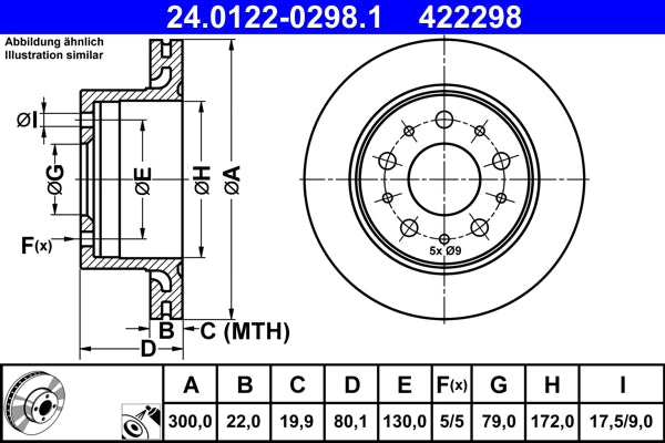 Disc frana ATE 24.0122-0298.1