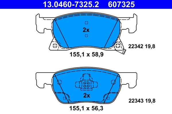 Set placute frana ATE 13.0460-7325.2