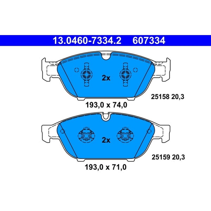 Set placute frana ATE 13.0460-7334.2