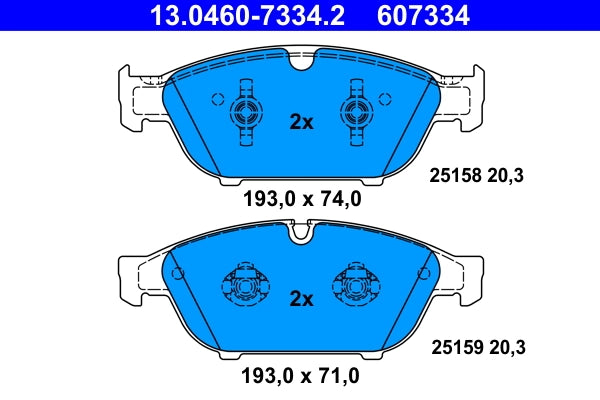 Set placute frana ATE 13.0460-7334.2