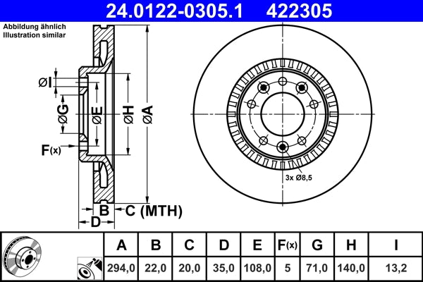 Disc frana ATE 24.0122-0305.1