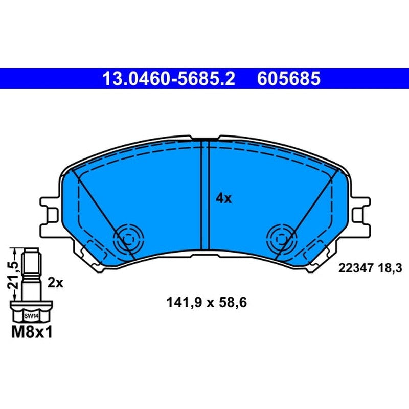 set placute frana,frana disc 13.0460-5685.2 ATE
