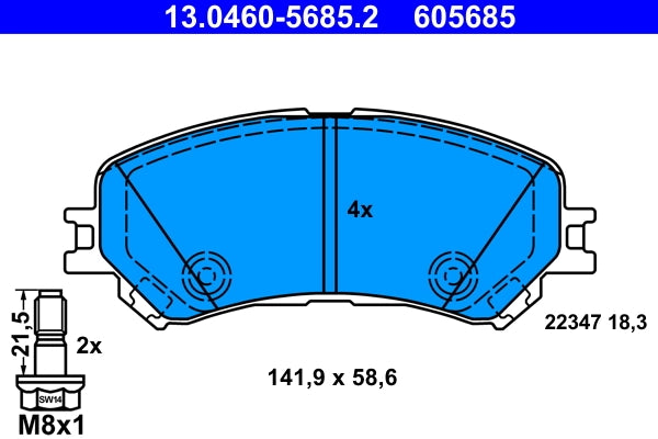 Set placute frana ATE 13.0460-5685.2