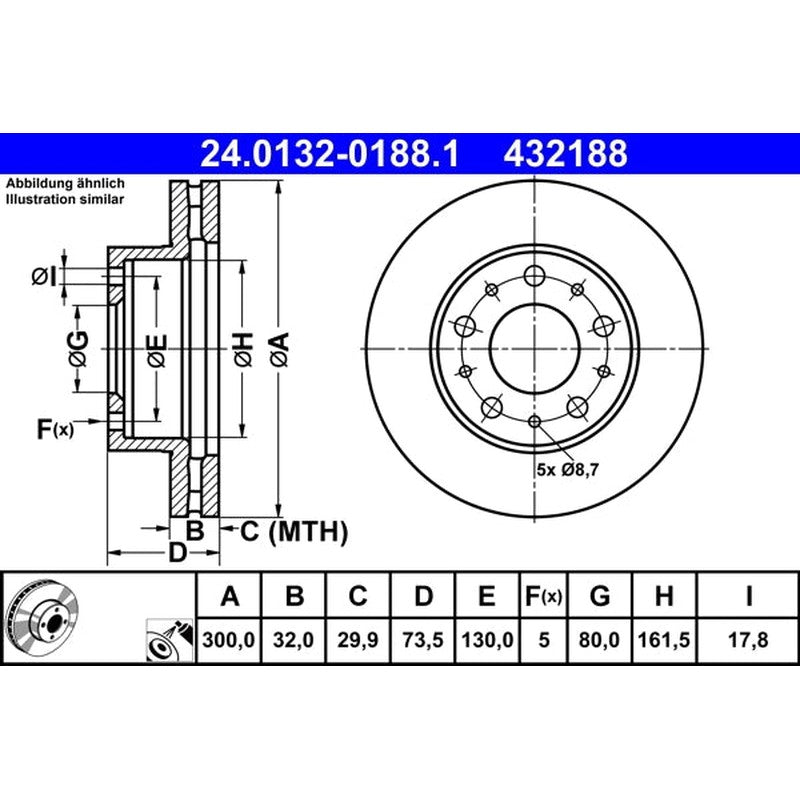 Disc frana 24.0132-0188.1 ATE