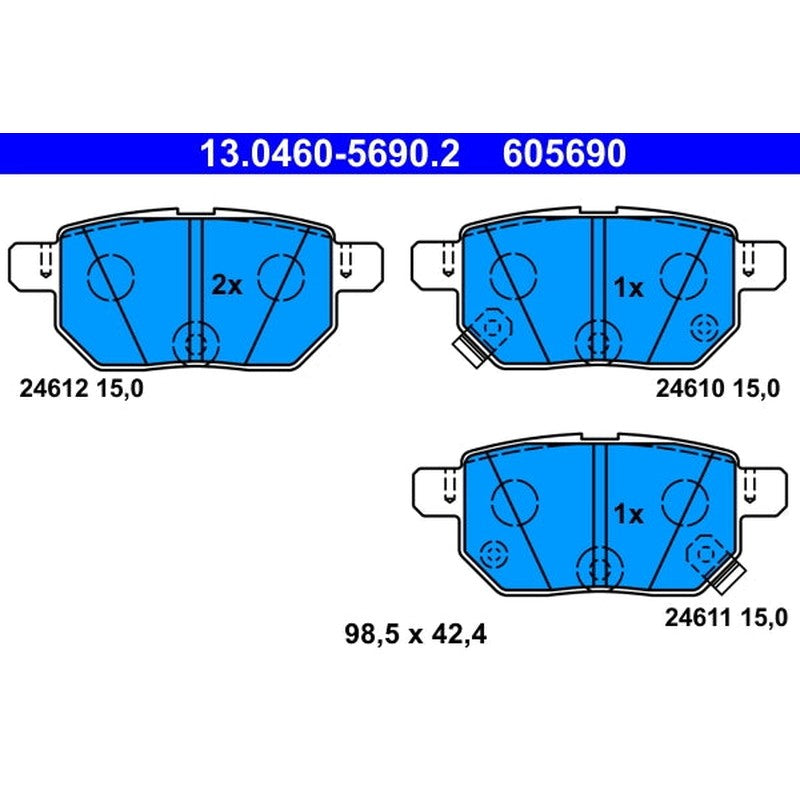 set placute frana,frana disc 13.0460-5690.2 ATE