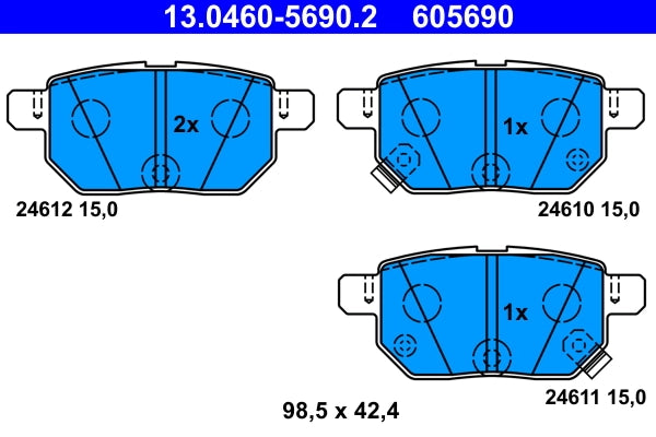 Set placute frana ATE 13.0460-5690.2