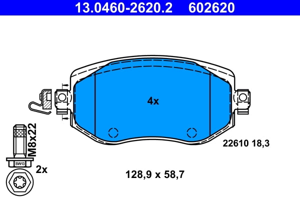 Set placute frana ATE 13.0460-2620.2