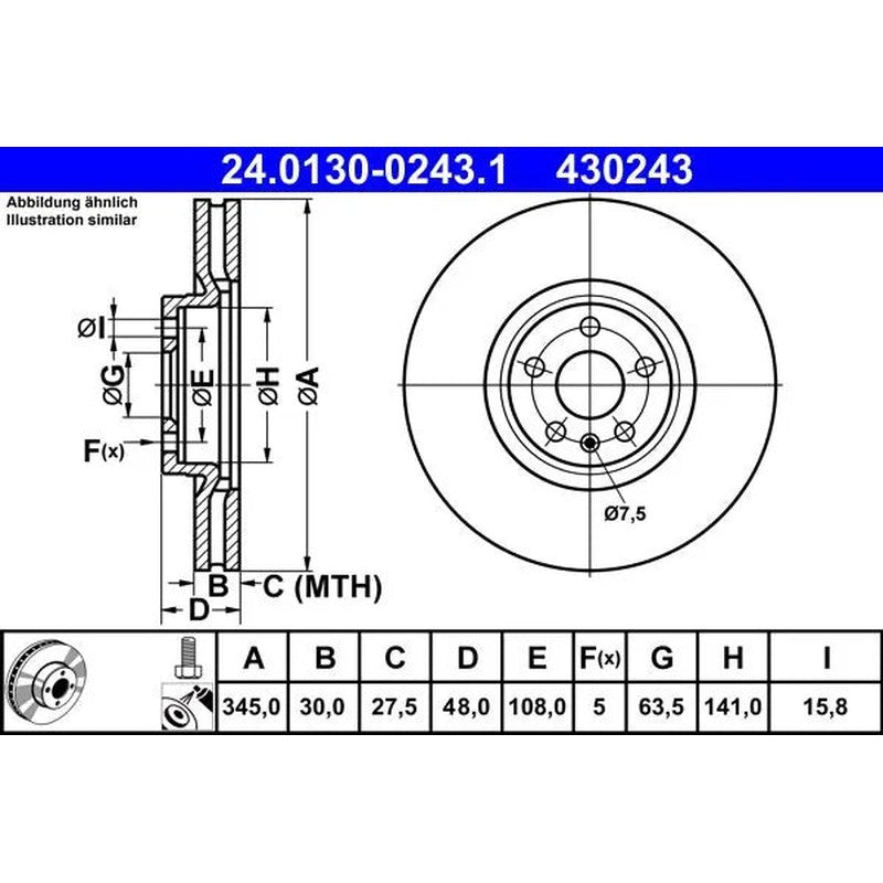 Disc frana 24.0130-0243.1 ATE