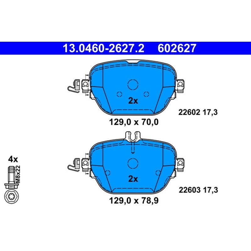 set placute frana,frana disc 13.0460-2627.2 ATE
