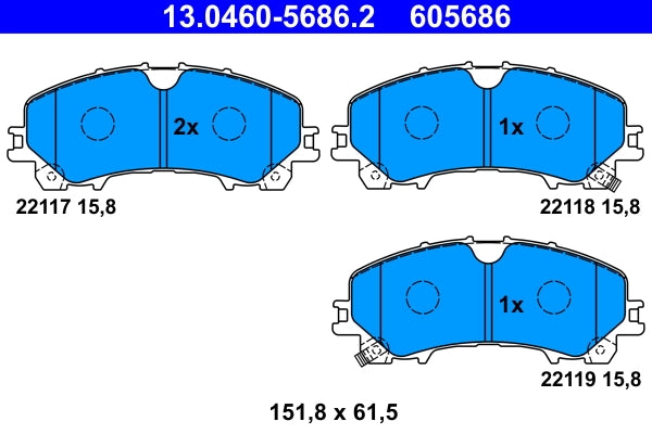 Set placute frana ATE 13.0460-5686.2