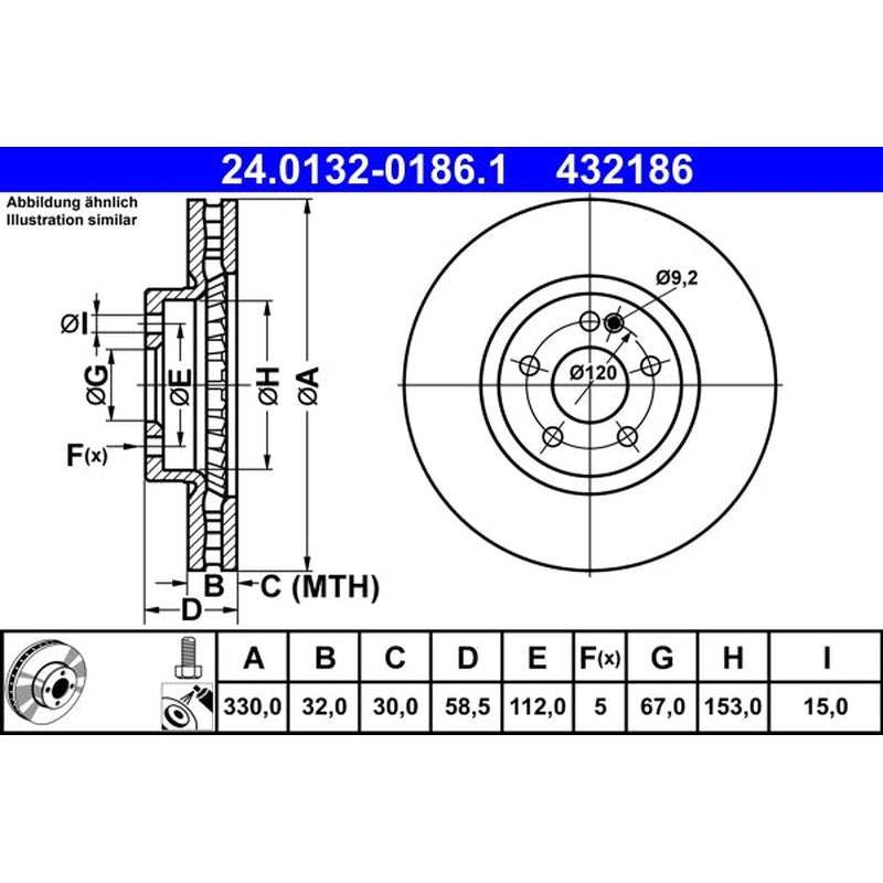 Disc frana 24.0132-0186.1 ATE