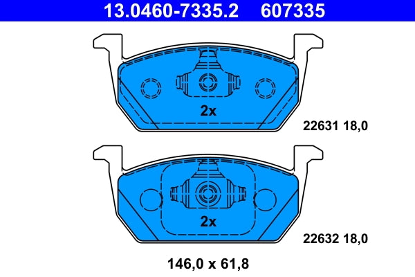 Set placute frana ATE 13.0460-7335.2