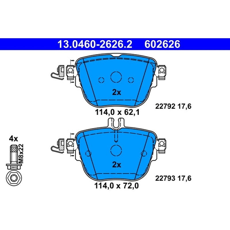 set placute frana,frana disc 13.0460-2626.2 ATE