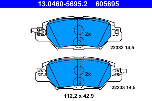 Set placute frana ATE 13.0460-5695.2