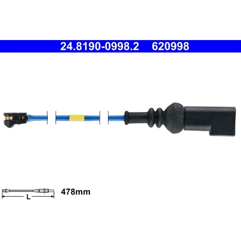 senzor de avertizare,uzura placute de frana 24.8190-0998.2 ATE