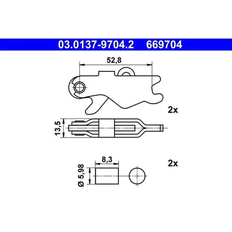 Kit accesorii saboti frana de mana ATE 03.0137-9704.2