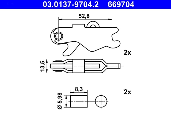 Kit accesorii saboti frana de mana ATE 03.0137-9704.2