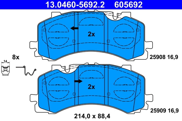 Set placute frana ATE 13.0460-5692.2
