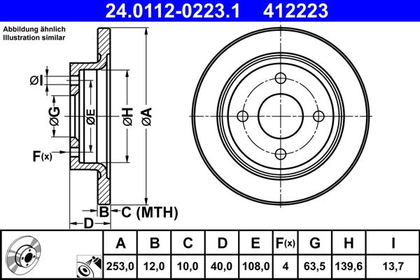 Disc frana ATE 24.0112-0223.1