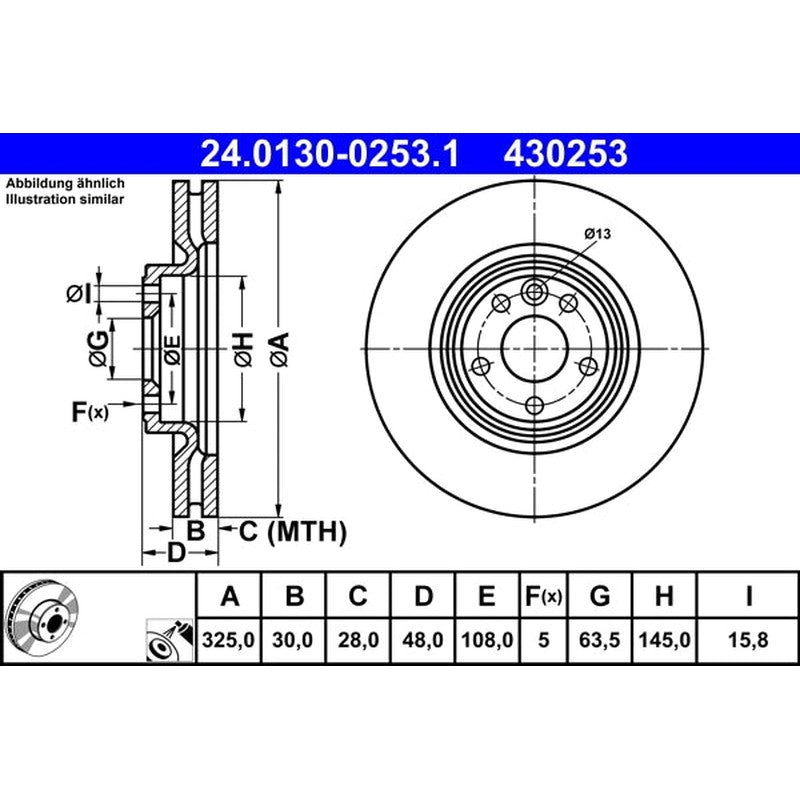 Disc frana 24.0130-0253.1 ATE