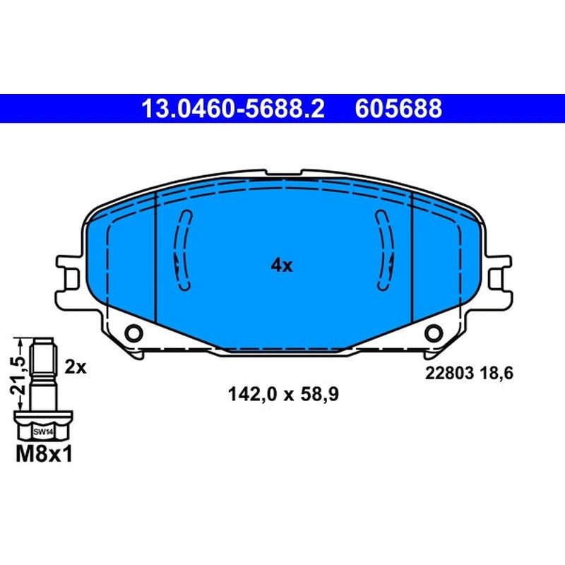 set placute frana,frana disc 13.0460-5688.2 ATE