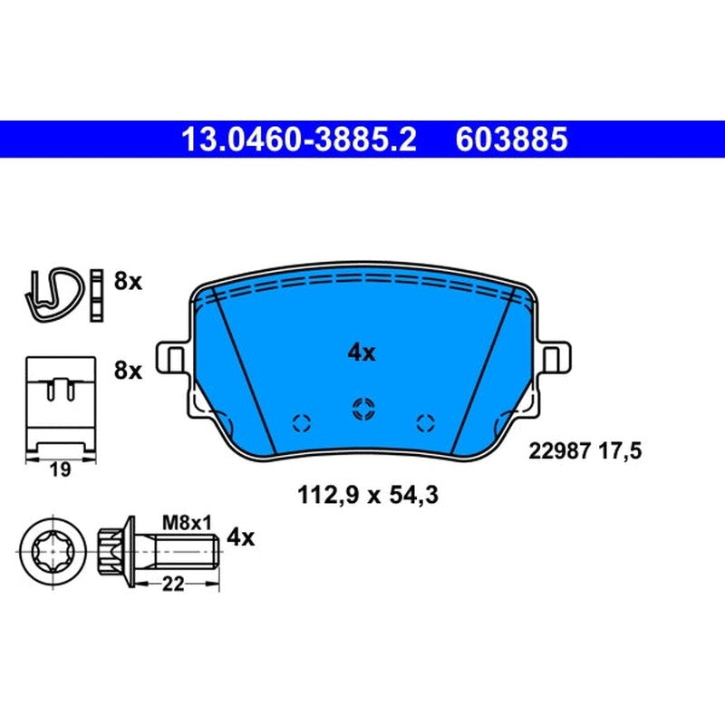 set placute frana,frana disc 13.0460-3885.2 ATE
