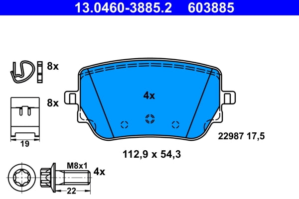 Set placute frana ATE 13.0460-3885.2