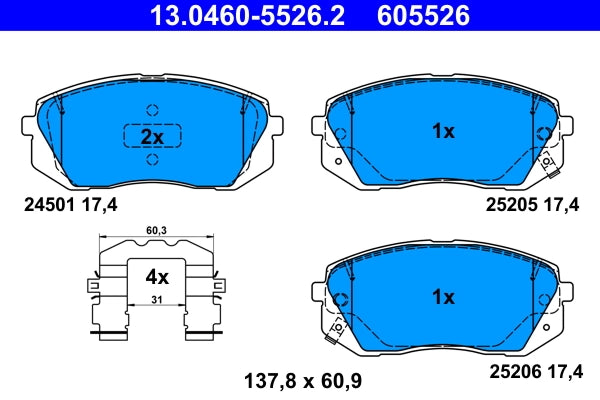 Set placute frana ATE 13.0460-5526.2
