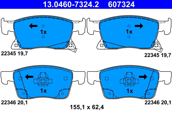 Set placute frana ATE 13.0460-7324.2