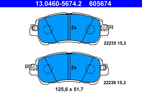 Set placute frana ATE 13.0460-5674.2