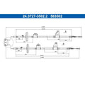 Cablu, frana de parcare 24.3727-3502.2 ATE
