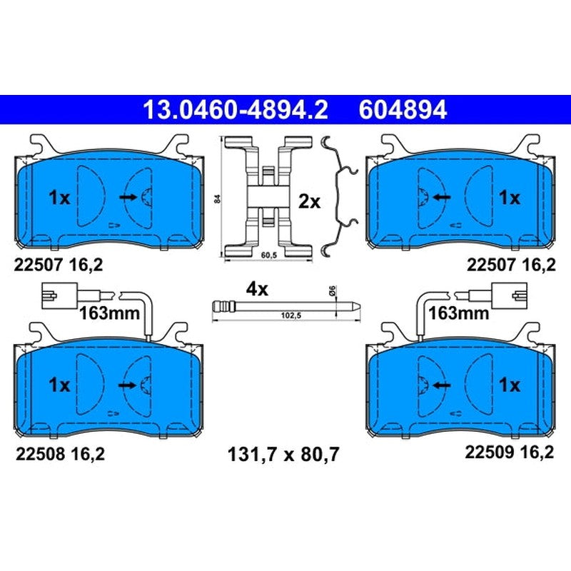 Set placute frana ATE 13.0460-4894.2