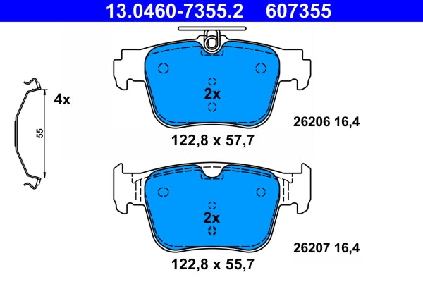 Set placute frana ATE 13.0460-7355.2