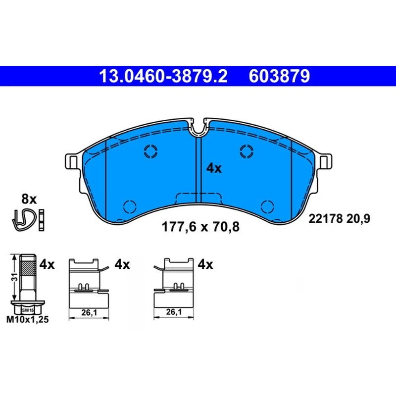 set placute frana,frana disc 13.0460-3879.2 ATE