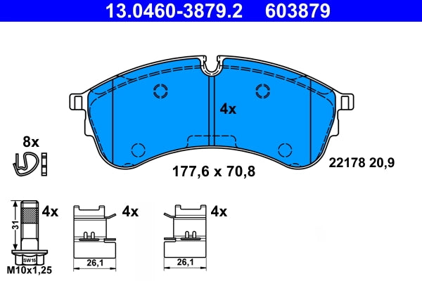 Set placute frana ATE 13.0460-3879.2