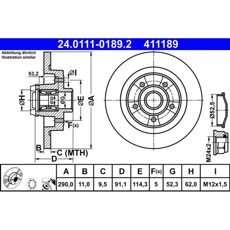 Disc frana 24.0111-0189.2 ATE