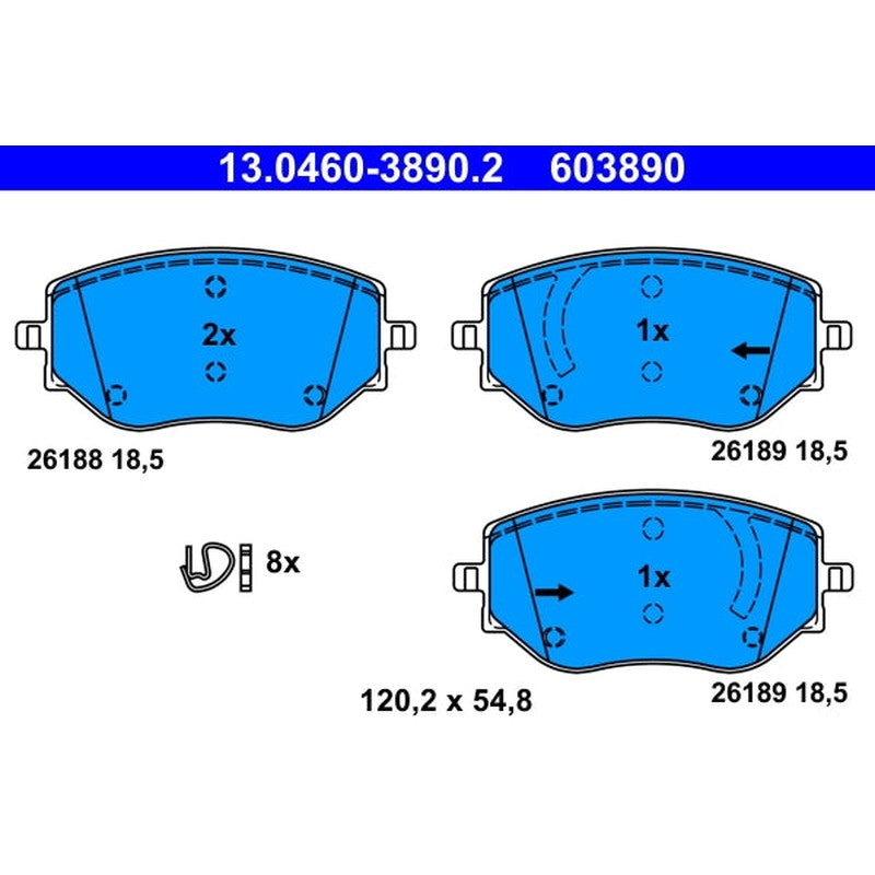 Set placute frana ATE 13.0460-3890.2