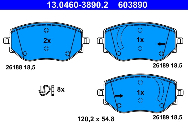 Set placute frana ATE 13.0460-3890.2