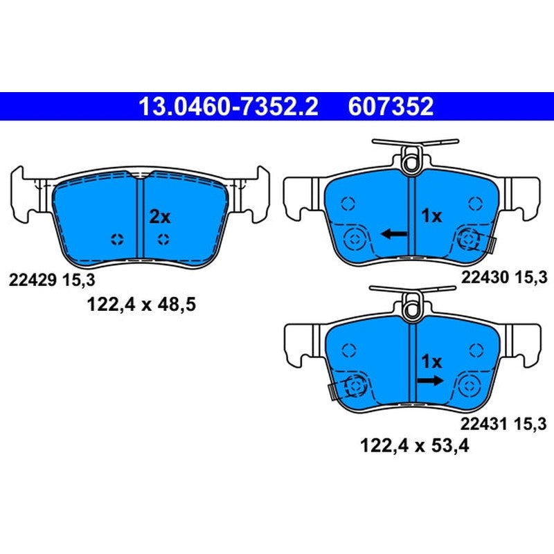 Set placute frana ATE 13.0460-7352.2