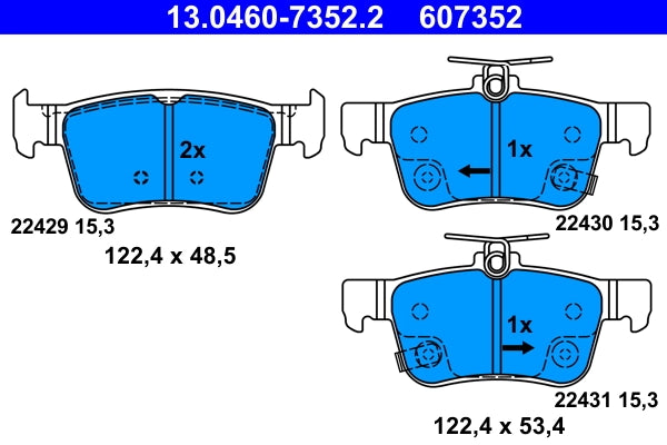 Set placute frana ATE 13.0460-7352.2