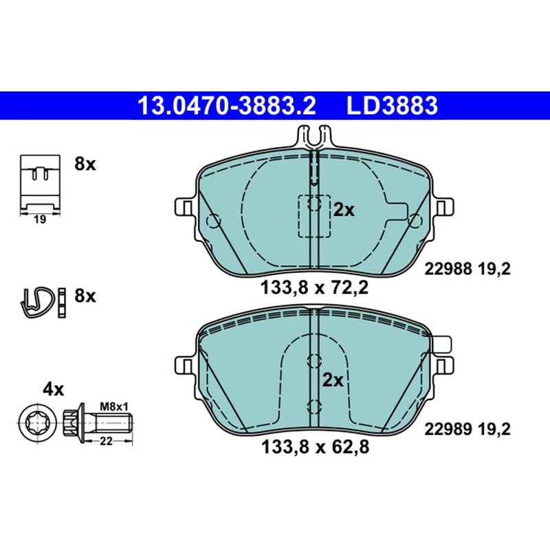 Set placute frana ATE 13.0470-3883.2