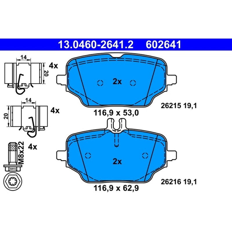 Set placute frana ATE 13.0460-2641.2