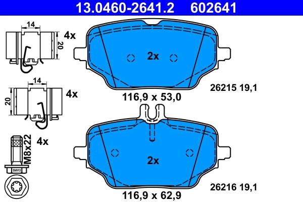 Set placute frana ATE 13.0460-2641.2